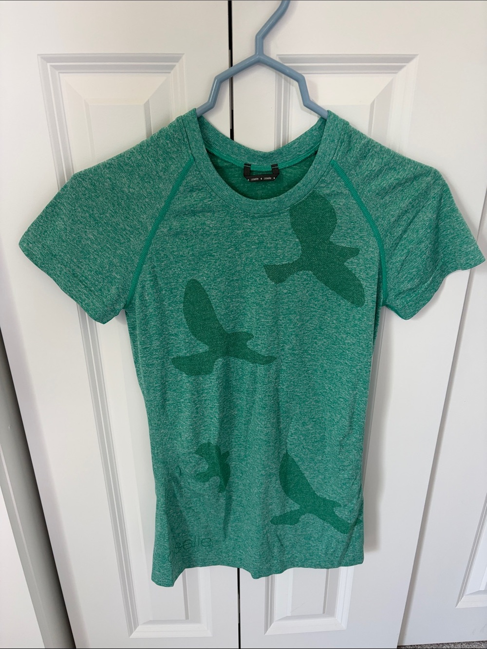 oiselle Green Short-Sleeve Tee with Bird Graphic